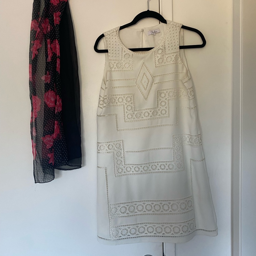 WHITE EMBROIDERED BABYDOLL DRESS